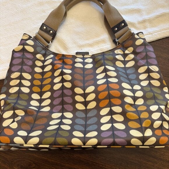 ORLA KIELY Bag Iconic Leaf Print Coated Canvas Shoulder Purse - Picture 1 of 9